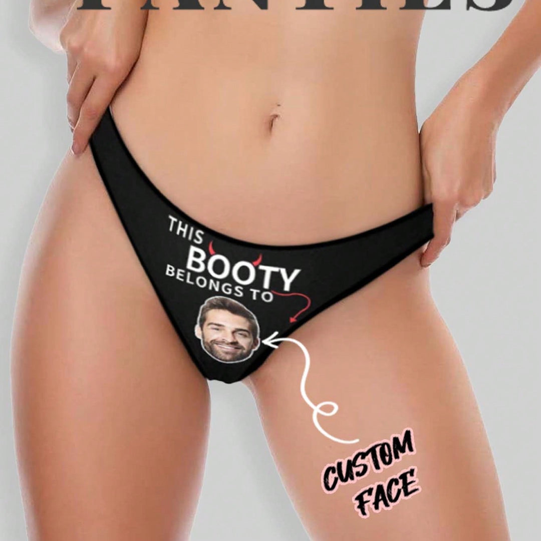 女性用カスタムブリーフ、カスタムフェイス、カスタムボーイフレンドアバター、女性用セクシー下着Tバック、パーソナライズされたバレンタインデーギフト