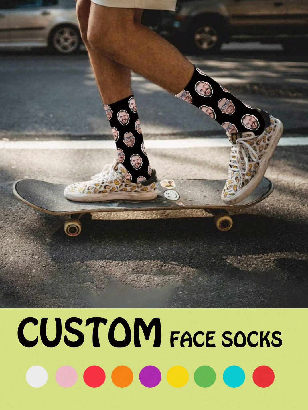 Personalized Photo Socks - Customized Fun Crew Socks With Face Replacement, Breathable & Comfortable, Perfect Gift For Couples, Husband, Wife, For Valentine's Day, Anniversary, Birthday, Parties, Holidays