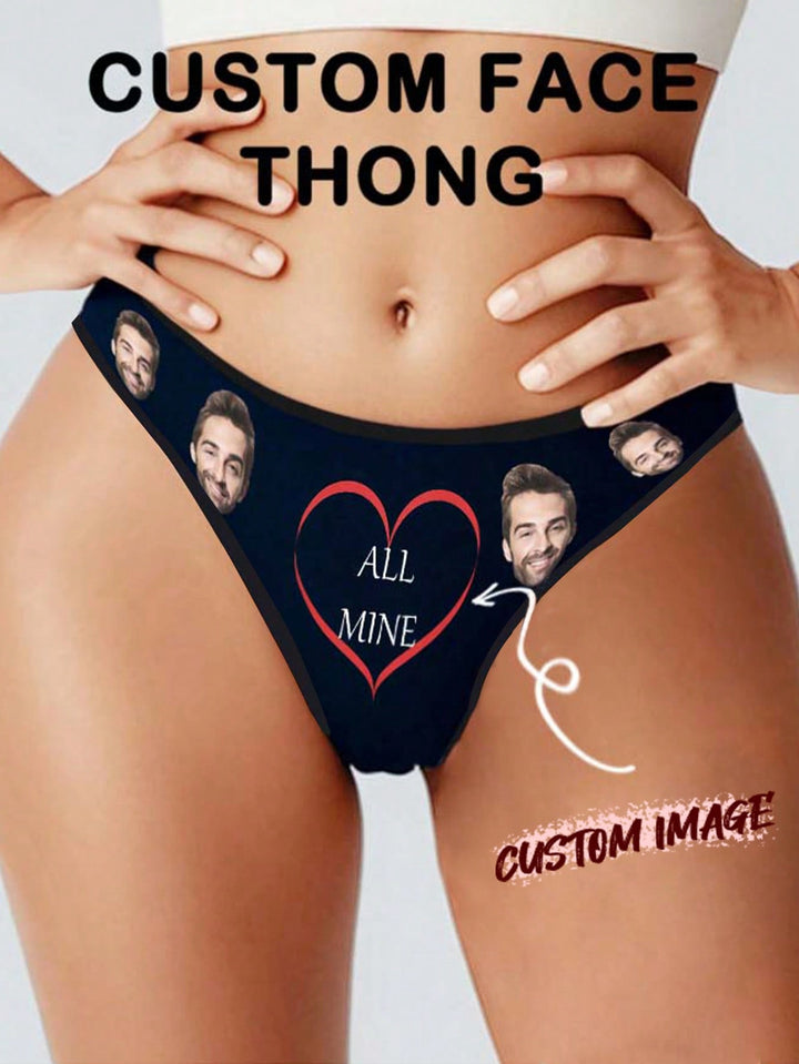 女性用カスタムバレンタインデーショーツ、カスタムブリーフ、パーソナライズTバック、顔付きパーソナライズ下着、顔付きカスタムTバック、カスタム顔付き下着、バレンタインギフト、記念日ギフト、バレンタインギフト、誕生日ギフト、結婚祝い、彼女/彼女へのギフト