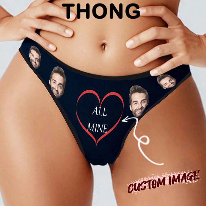 女性用カスタムバレンタインデーショーツ、カスタムブリーフ、パーソナライズTバック、顔付きパーソナライズ下着、顔付きカスタムTバック、カスタム顔付き下着、バレンタインギフト、記念日ギフト、バレンタインギフト、誕生日ギフト、結婚祝い、彼女/彼女へのギフト