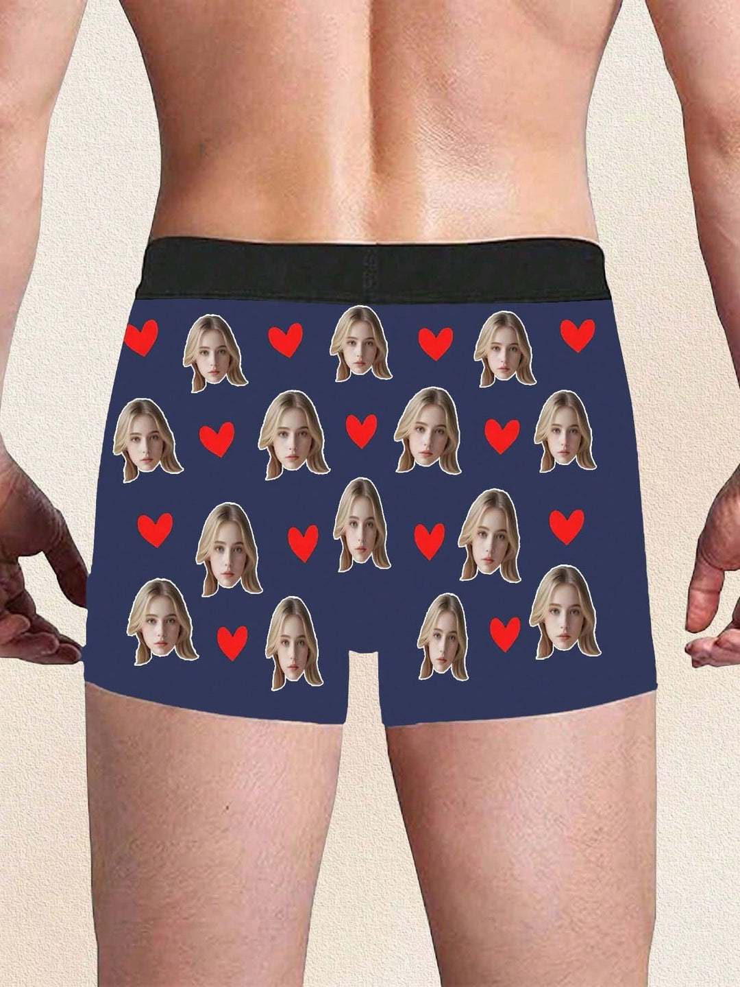 ボーイフレンド、夫、お父さんのための顔入り1ピースカスタムボクサー、写真入りカスタム下着、写真ボクサー、写真ボクサー、パーソナライズされたギフト。