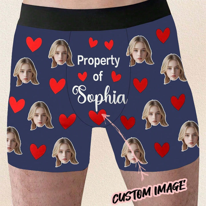 ボーイフレンド、夫、お父さんのための顔入り1ピースカスタムボクサー、写真入りカスタム下着、写真ボクサー、写真ボクサー、パーソナライズされたギフト。
