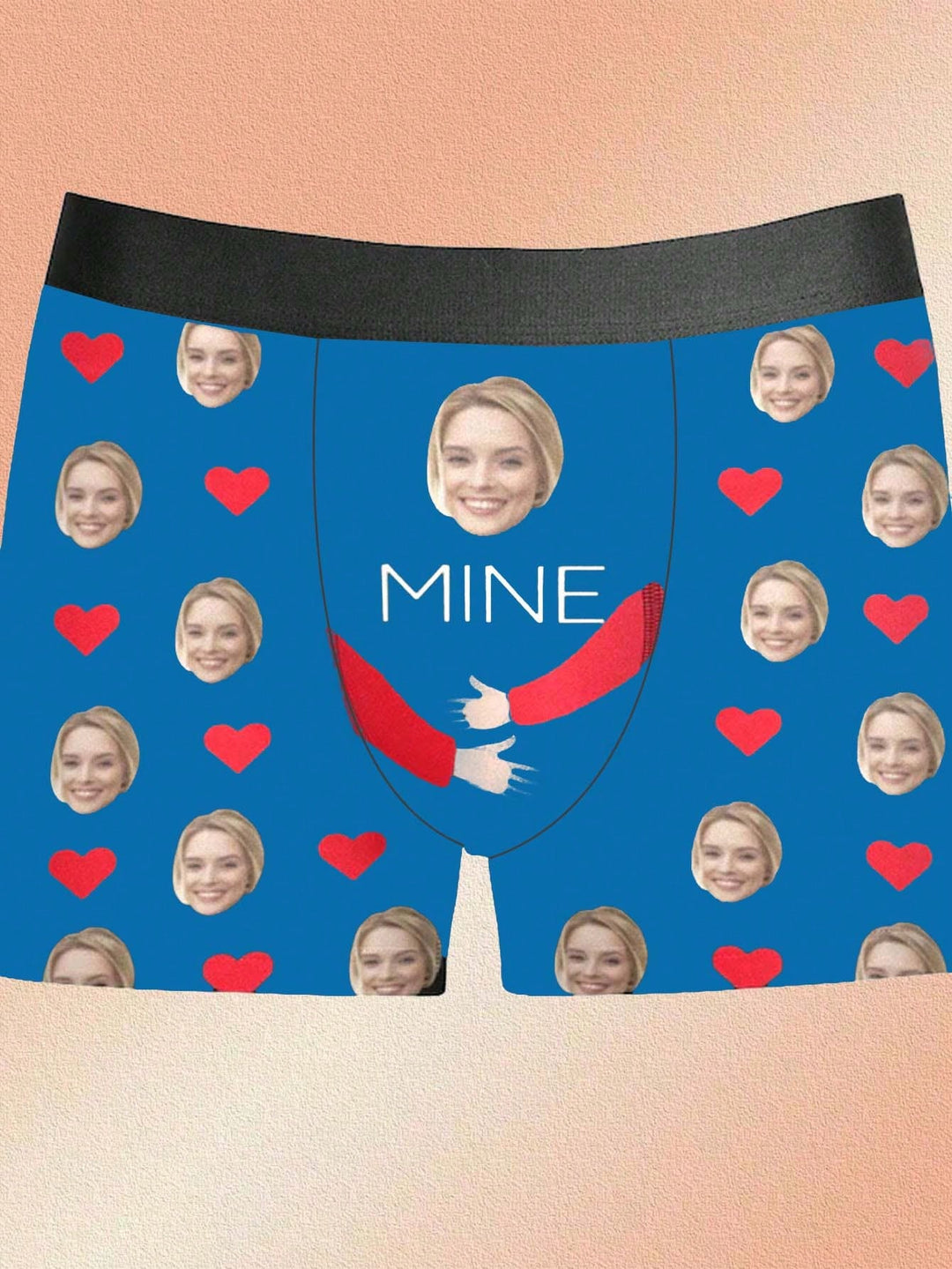 ボーイフレンド、夫、お父さんのための顔入り1ピースカスタムボクサー、写真入りカスタム下着、写真ボクサー、写真ボクサー、パーソナライズされたギフト。