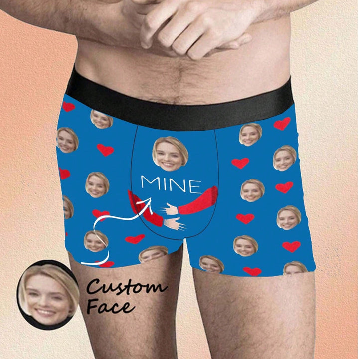 ボーイフレンド、夫、お父さんのための顔入り1ピースカスタムボクサー、写真入りカスタム下着、写真ボクサー、写真ボクサー、パーソナライズされたギフト。