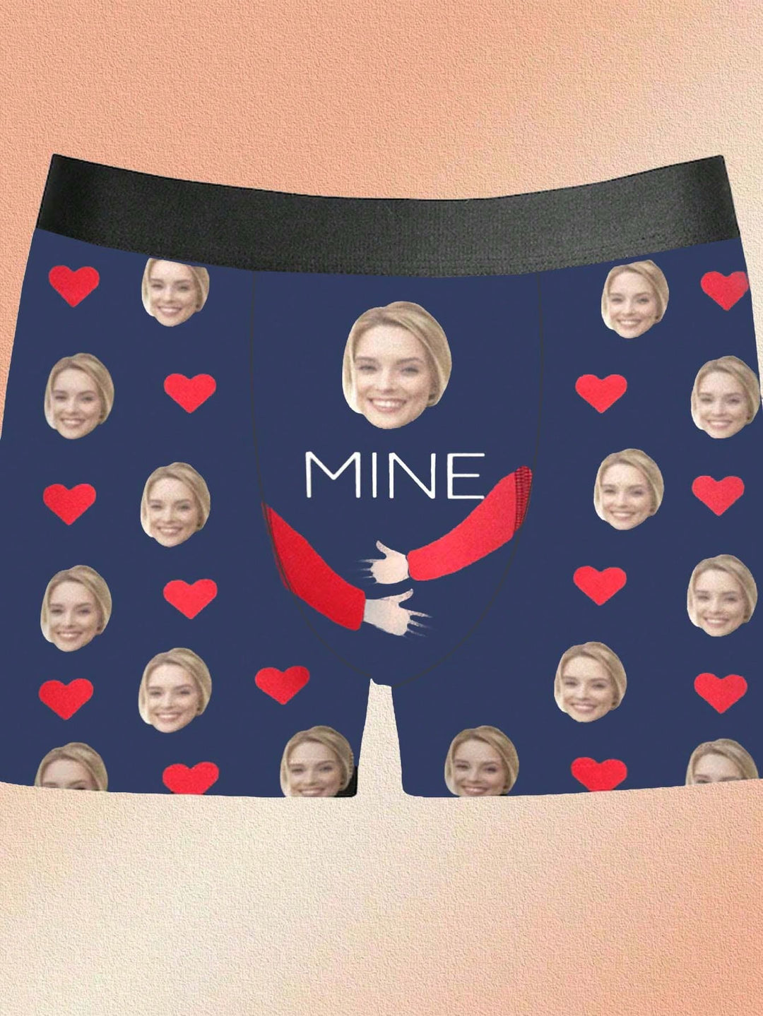 ボーイフレンド、夫、お父さんのための顔入り1ピースカスタムボクサー、写真入りカスタム下着、写真ボクサー、写真ボクサー、パーソナライズされたギフト。