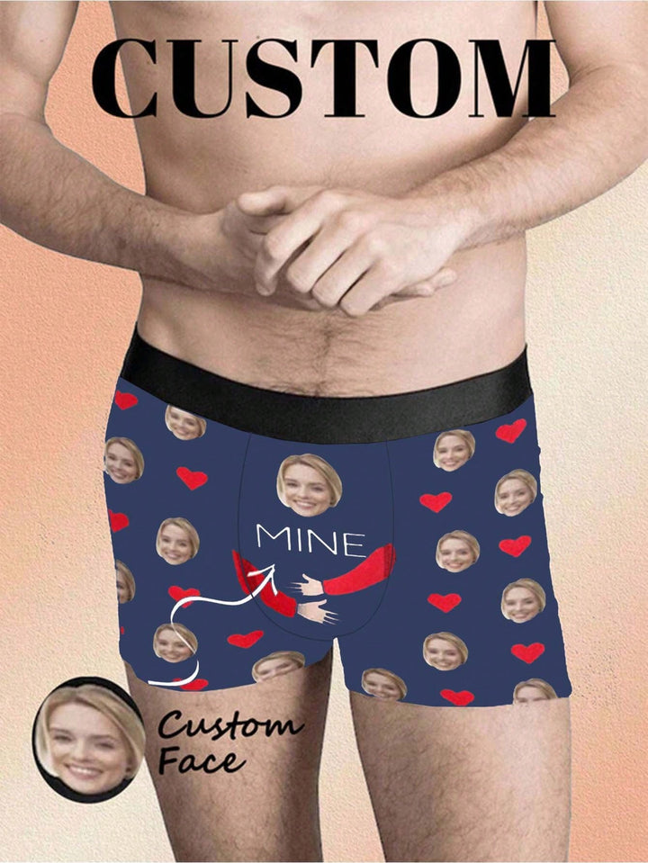 ボーイフレンド、夫、お父さんのための顔入り1ピースカスタムボクサー、写真入りカスタム下着、写真ボクサー、写真ボクサー、パーソナライズされたギフト。