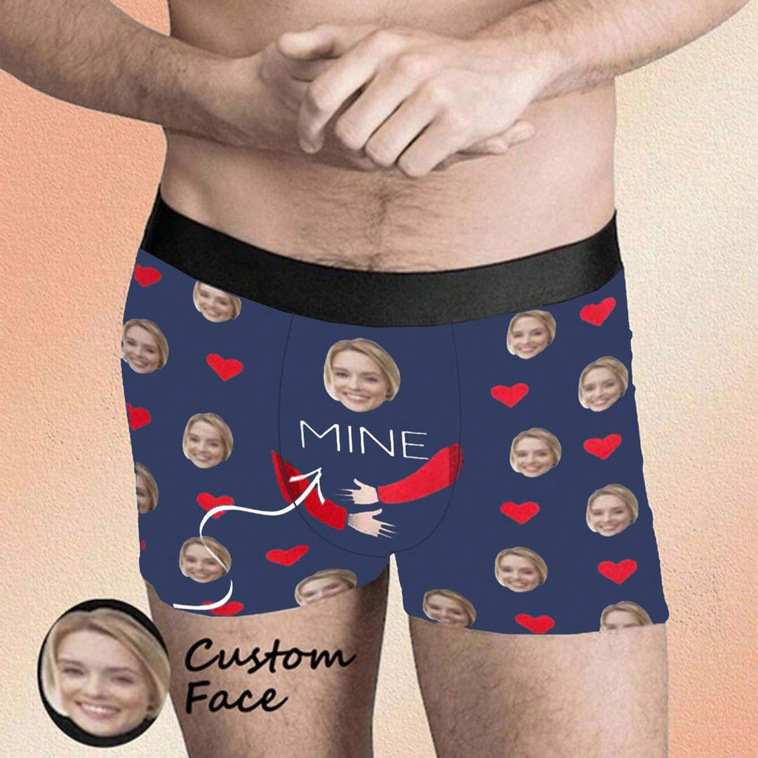 ボーイフレンド、夫、お父さんのための顔入り1ピースカスタムボクサー、写真入りカスタム下着、写真ボクサー、写真ボクサー、パーソナライズされたギフト。