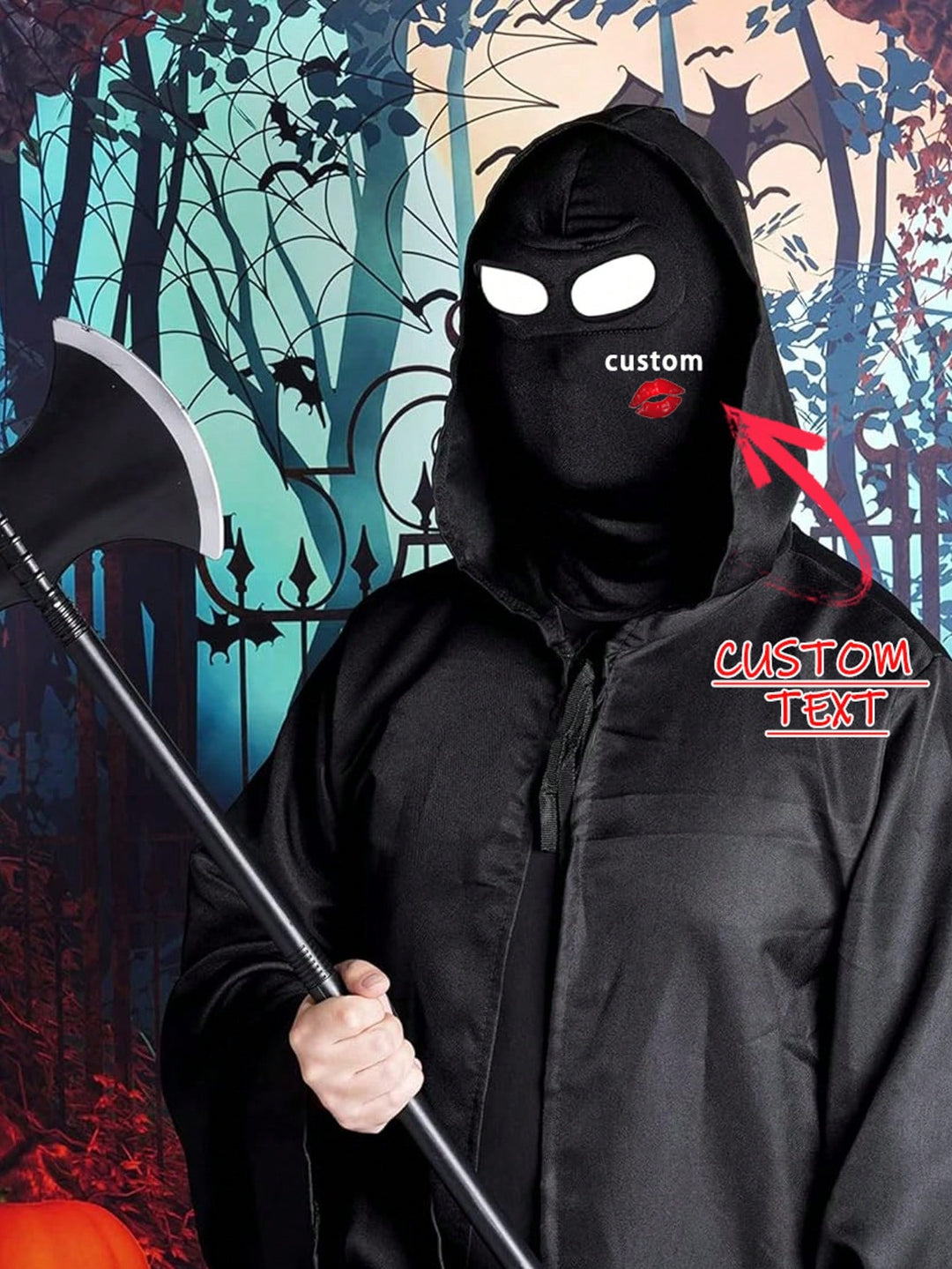 カスタマイズされたメンズとレディースのスキーマスク1個、カスタマイズされたテキスト、カスタマイズされた文字、排他的なカスタマイズされたマスクUV防止防風スカーフ、オートバイ、スノーボードライディング、ロールプレイング、ハロウィーン、日焼け防止マスクに適しています