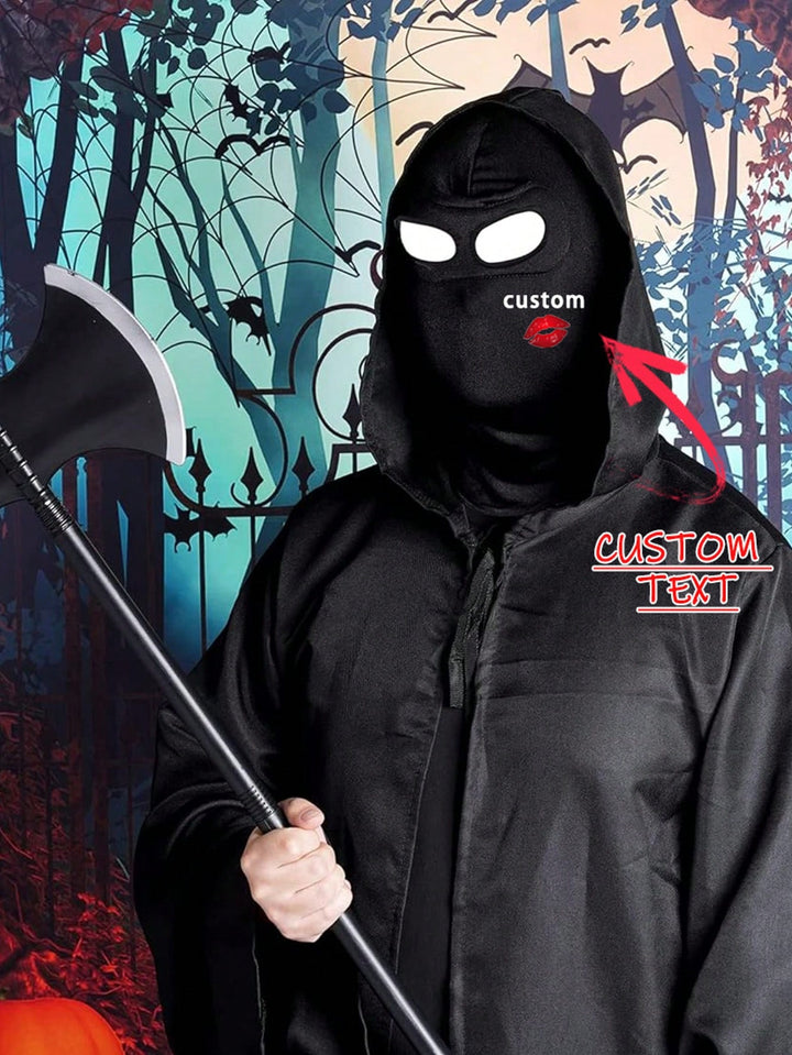 カスタマイズされたメンズとレディースのスキーマスク1個、カスタマイズされたテキスト、カスタマイズされた文字、排他的なカスタマイズされたマスクUV防止防風スカーフ、オートバイ、スノーボードライディング、ロールプレイング、ハロウィーン、日焼け防止マスクに適しています