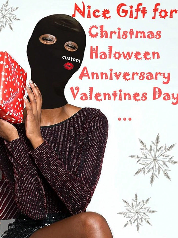 カスタマイズされたメンズとレディースのスキーマスク1個、カスタマイズされたテキスト、カスタマイズされた文字、排他的なカスタマイズされたマスクUV防止防風スカーフ、オートバイ、スノーボードライディング、ロールプレイング、ハロウィーン、日焼け防止マスクに適しています