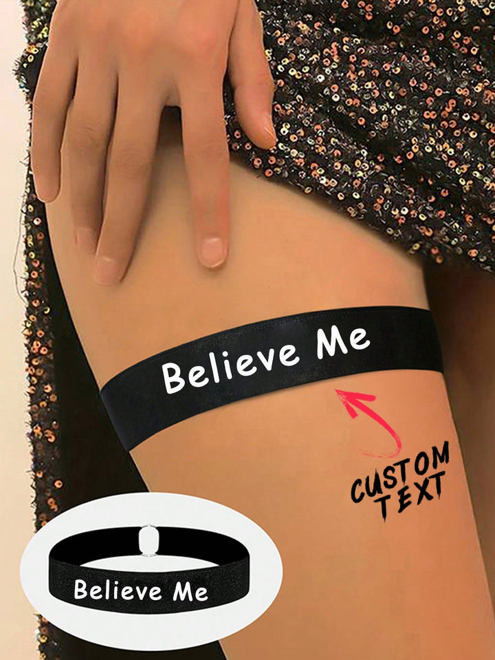 1pc Women's Custom Personalized Leg Ring, Custom Letters, Custom Names, Custom Body Decorations, Fashionable Sexy Underwear Accessories Metal Ring Letter Heart-Shaped Print Leg Chain