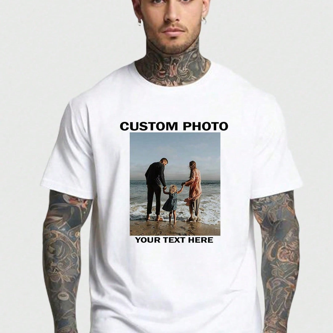 1PCS 100% Cotton Men's Printed T-Shirt. Handsome Men's T-Shirt. This Round Neck Cotton Short Sleeve T-Shirt Is Suitable For Holidays.