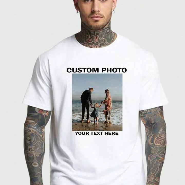 1PCS 100% Cotton Men's Printed T-Shirt. Handsome Men's T-Shirt. This Round Neck Cotton Short Sleeve T-Shirt Is Suitable For Holidays.