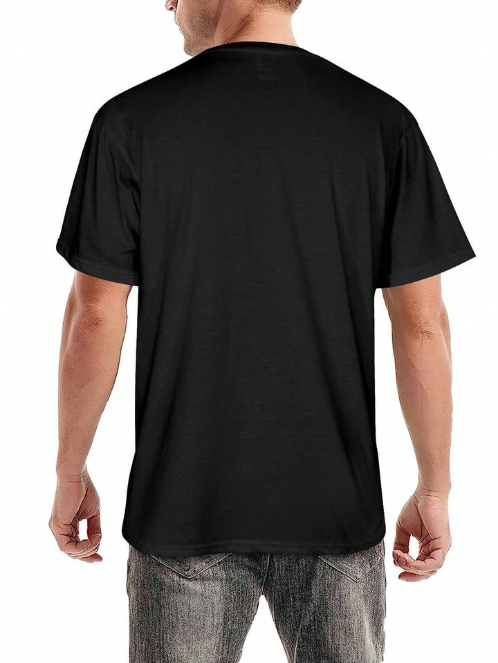 1PCS 100% Cotton Men's Graphic T-Shirt. Fashionable T-Shirt. This Round Neck Cotton Short Sleeve T-Shirt Is Suitable For Graduation Gifts