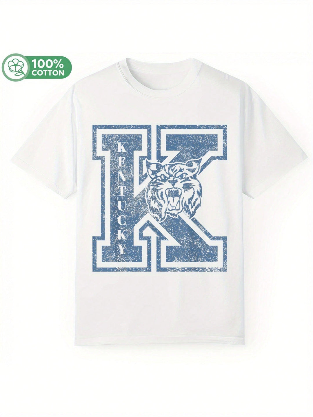 1PCS 100% Cotton Men's Graphic T-Shirt. Retro Wild Cat Personalized T-Shirt. This Round Neck Cotton Short Sleeve T-Shirt Is Suitable For All Seasons