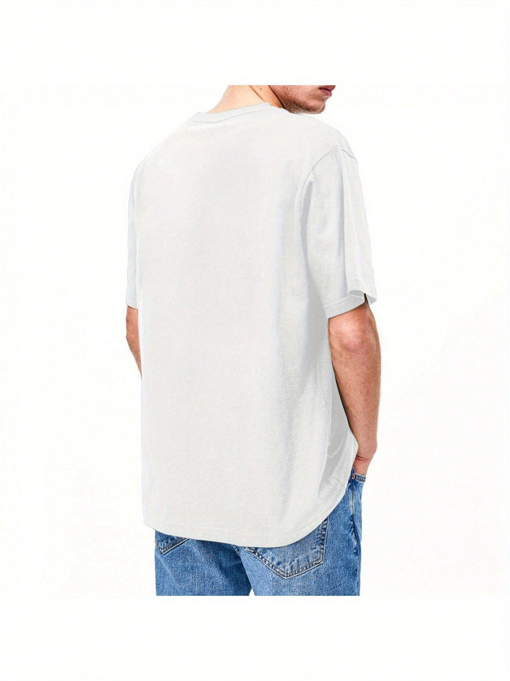 1PCS 100% Cotton Men's Graphic T-Shirt. Cute T-Shirt. This Round Neck Cotton Short Sleeve T-Shirt Is Suitable For All Seasons