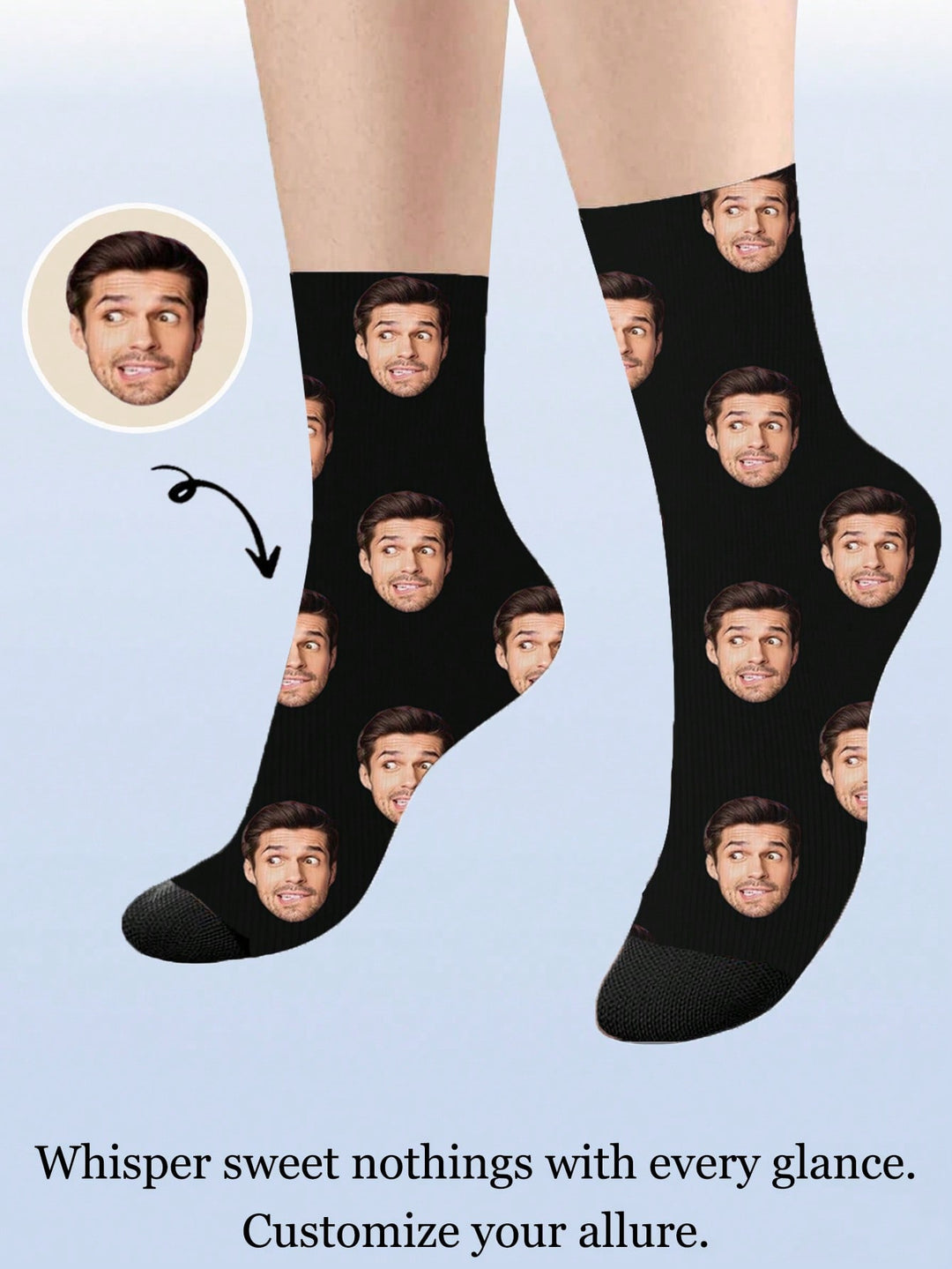 カスタムフェイスソックス1足、カスタムフォトソックス、カスタムプリントソックス、パーソナライズされた面白い顔ソックス、カスタム写真ソックス、ソックスにどんな顔でも印刷可能、記念日ギフト、バレンタインギフト、誕生日ギフト、結婚祝い