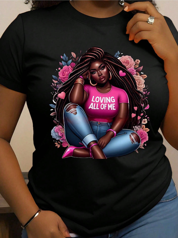 1PCS 100% Cotton Women's Graphic Fashion T-Shirt. This Round Neck Cotton Short Sleeve T-Shirt Is Perfect For Everyday Outings.