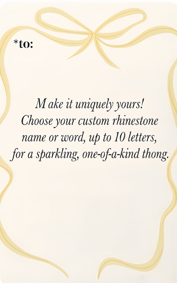 Custom Rhinestone Letter Thong Personalized Name Lace Panties Sexy Intimates