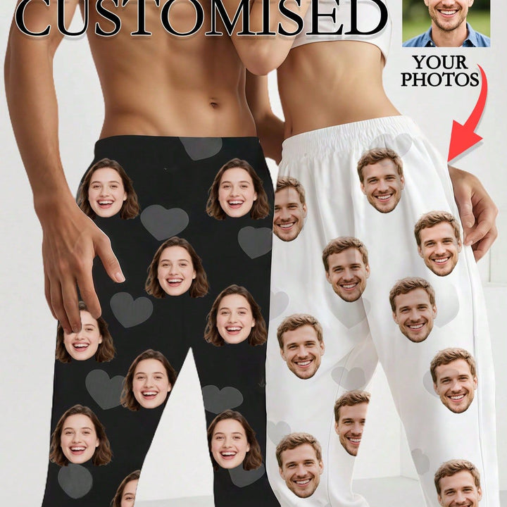 Custom Face Lounge Pants for Men Personalized Photo Pajama Pants Funny Sleepwear Gifts