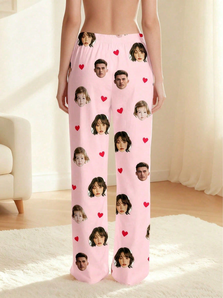 Design Your Own Face Lounge Pants Personalized Photo Pajama Bottoms