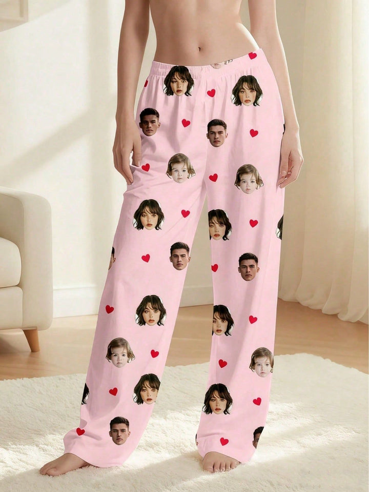 Design Your Own Face Lounge Pants Personalized Photo Pajama Bottoms