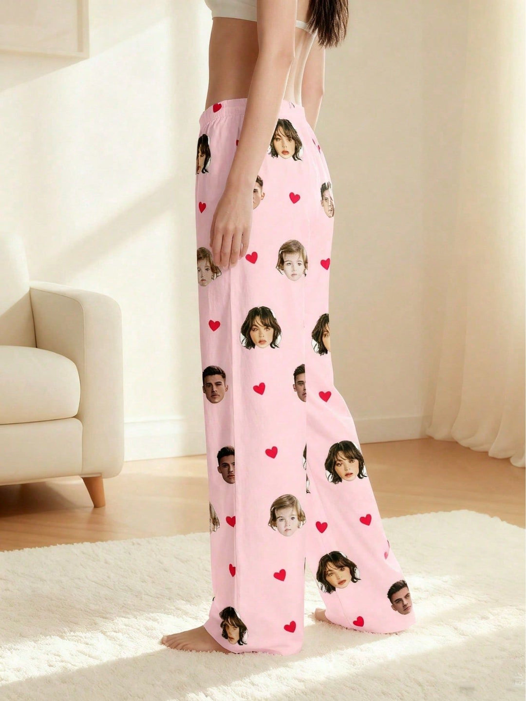Design Your Own Face Lounge Pants Personalized Photo Pajama Bottoms