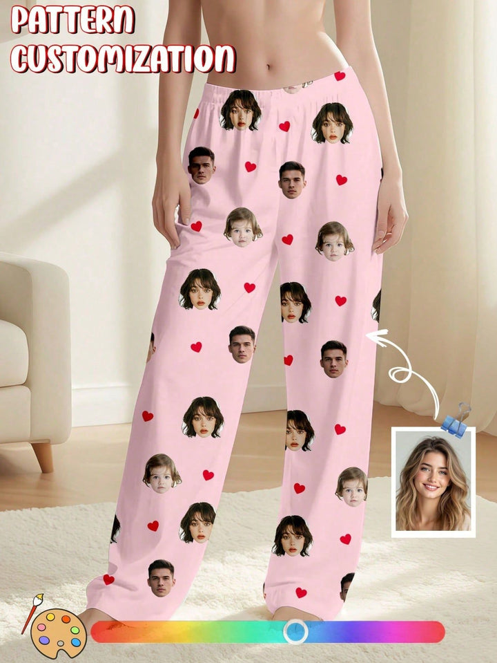 Design Your Own Face Lounge Pants Personalized Photo Pajama Bottoms