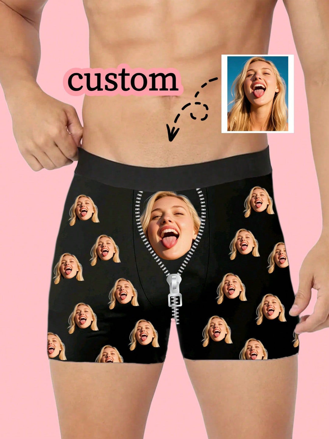Funny Custom Face Boxer Briefs Personalized Anniversary Gifts for Boyfriend