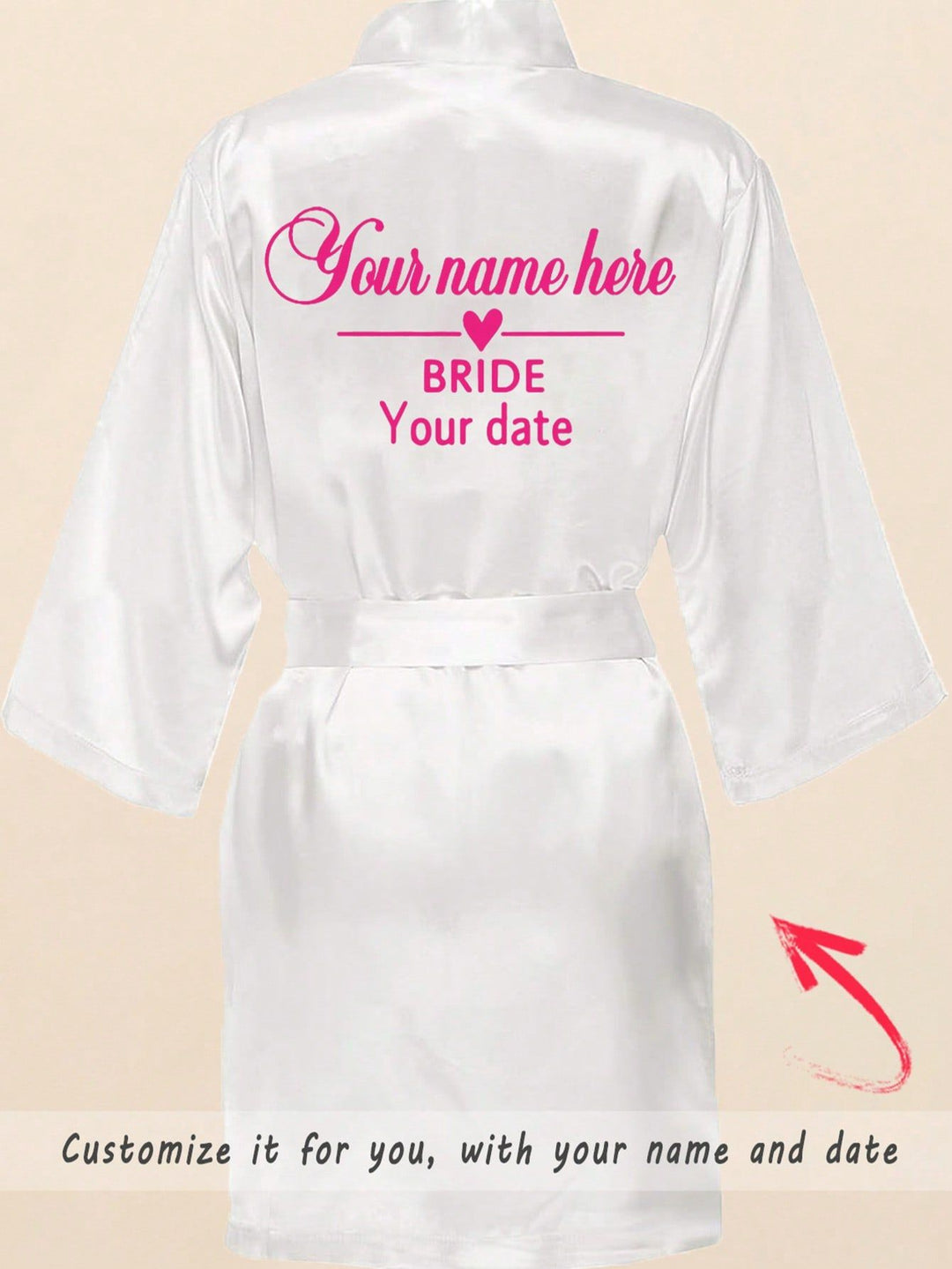 Custom Bride Satin Robe – Personalized Wedding Party Dressing Gown for Bridesmaid