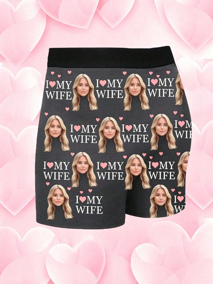 Custom Face Printed Boxer Briefs Wife Photo Underwear Sweet & Funny Gifts for Husband