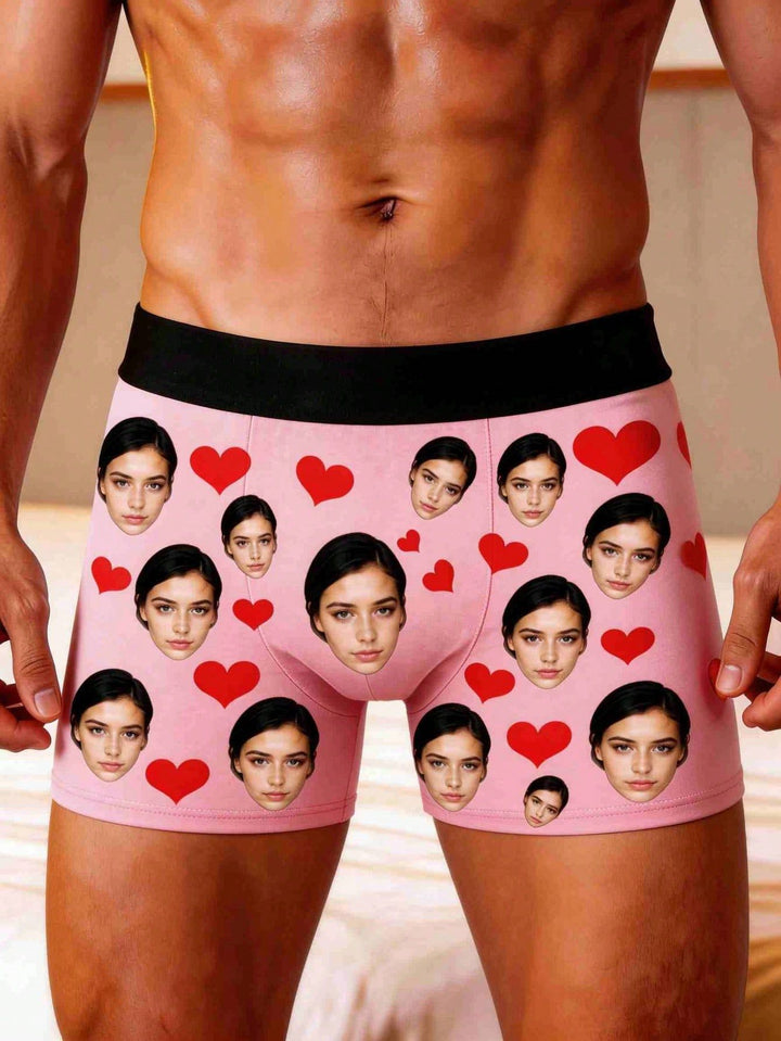 Custom Face Printed Boxer Briefs Personalized Photo Underwear for Him