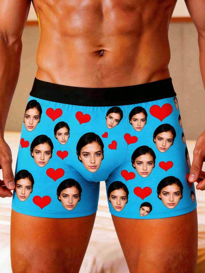 Custom Face Printed Boxer Briefs Personalized Photo Underwear for Him