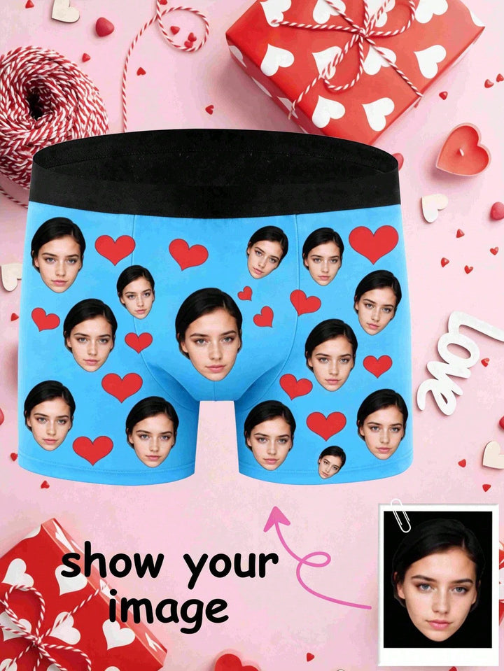Custom Face Printed Boxer Briefs Personalized Photo Underwear for Him