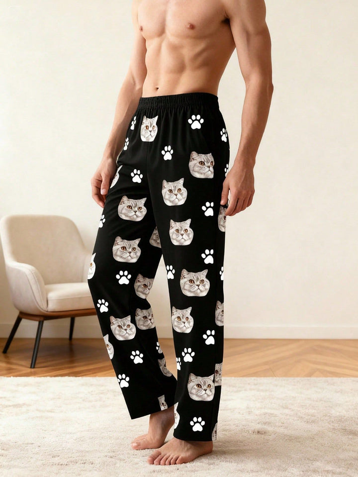Custom Pet Face Pajama Pants | Personalized Cat & Dog Photo Lounge Bottoms