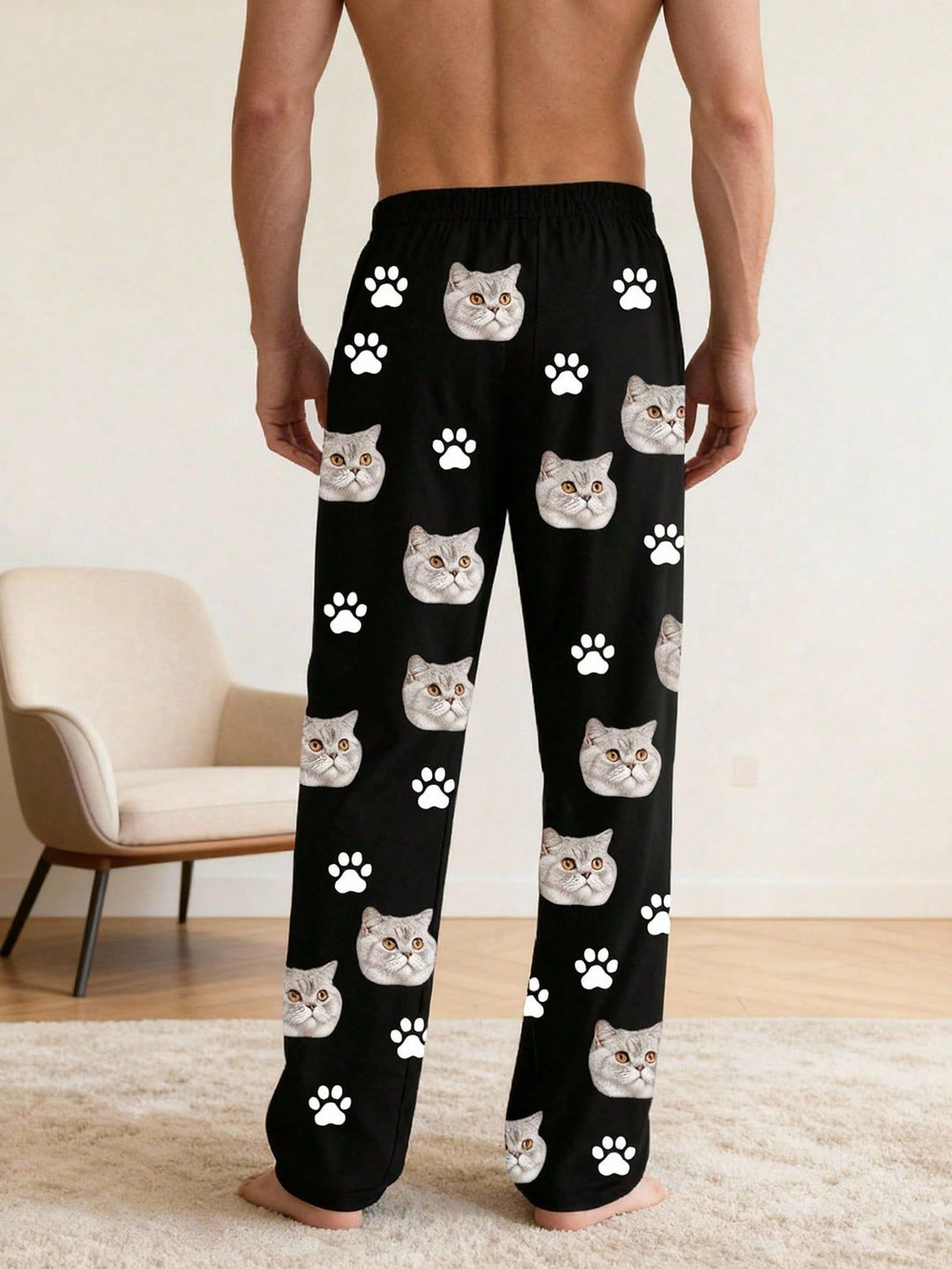 Custom Pet Face Pajama Pants | Personalized Cat & Dog Photo Lounge Bottoms