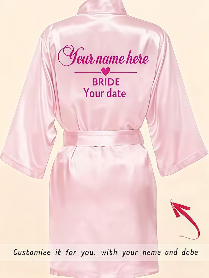Custom Bride Satin Robe – Personalized Wedding Party Dressing Gown for Bridesmaid