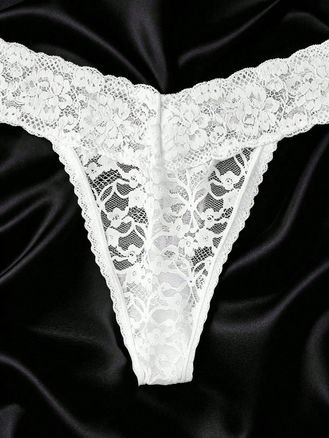 Customized Letter Rhinestone Thong Floral Lace Sexy Low Rise Panties