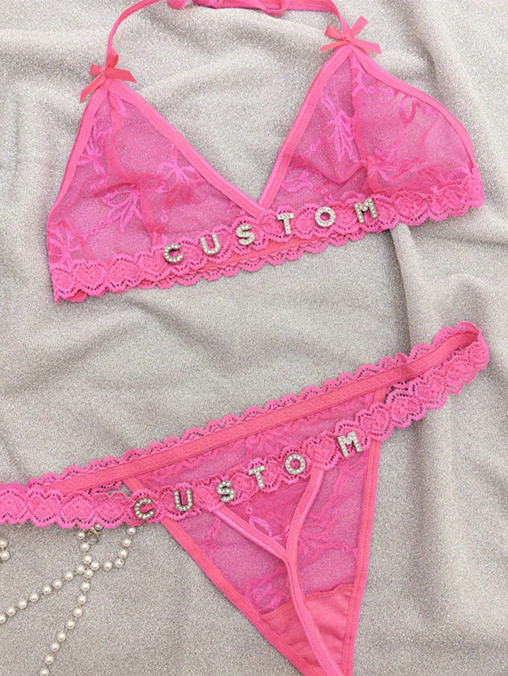 Personalized Erotic Passion Sheer Lace Intimates Set