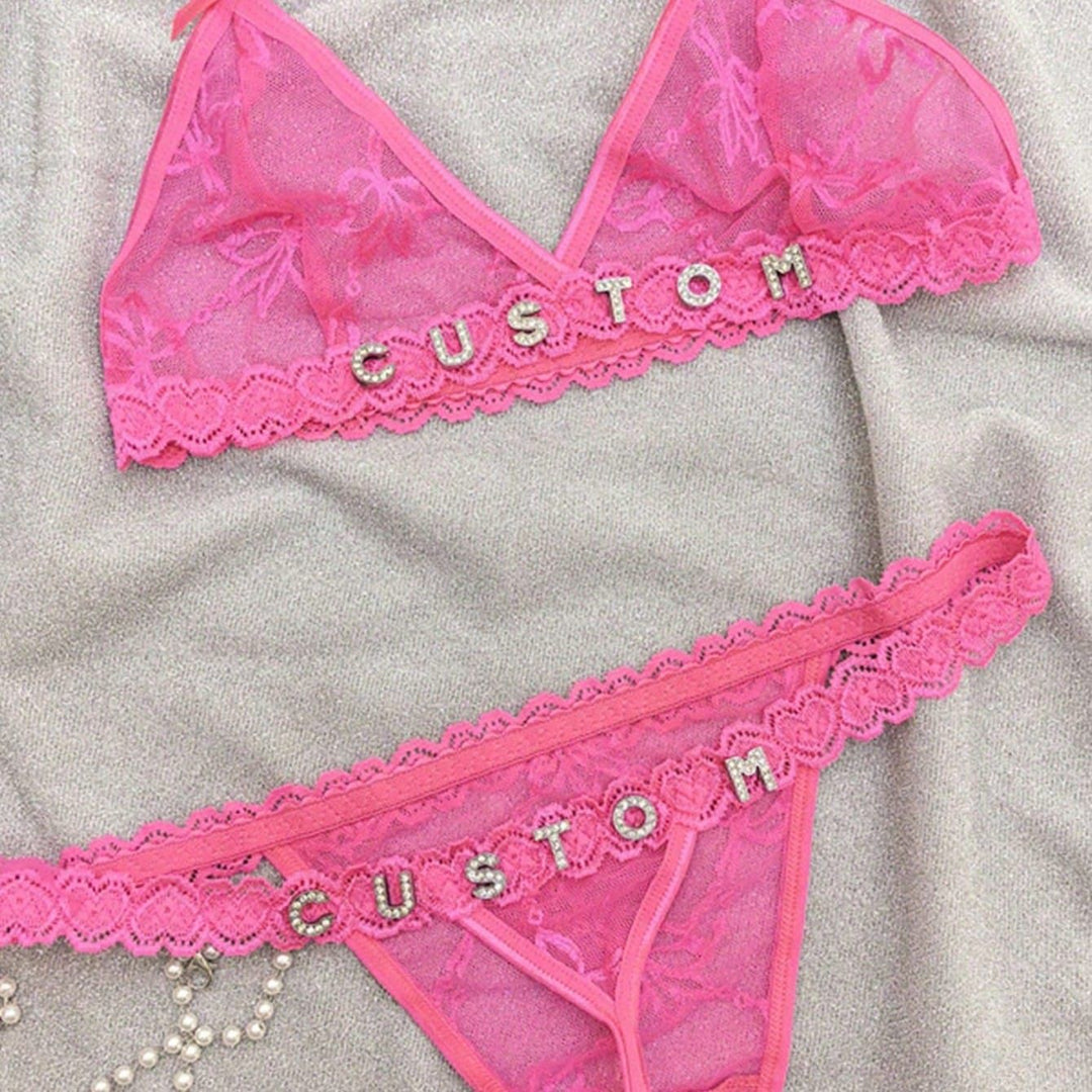 Personalized Erotic Passion Sheer Lace Intimates Set