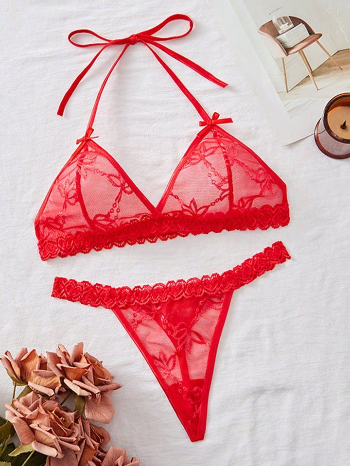 Personalized Erotic Passion Sheer Lace Intimates Set