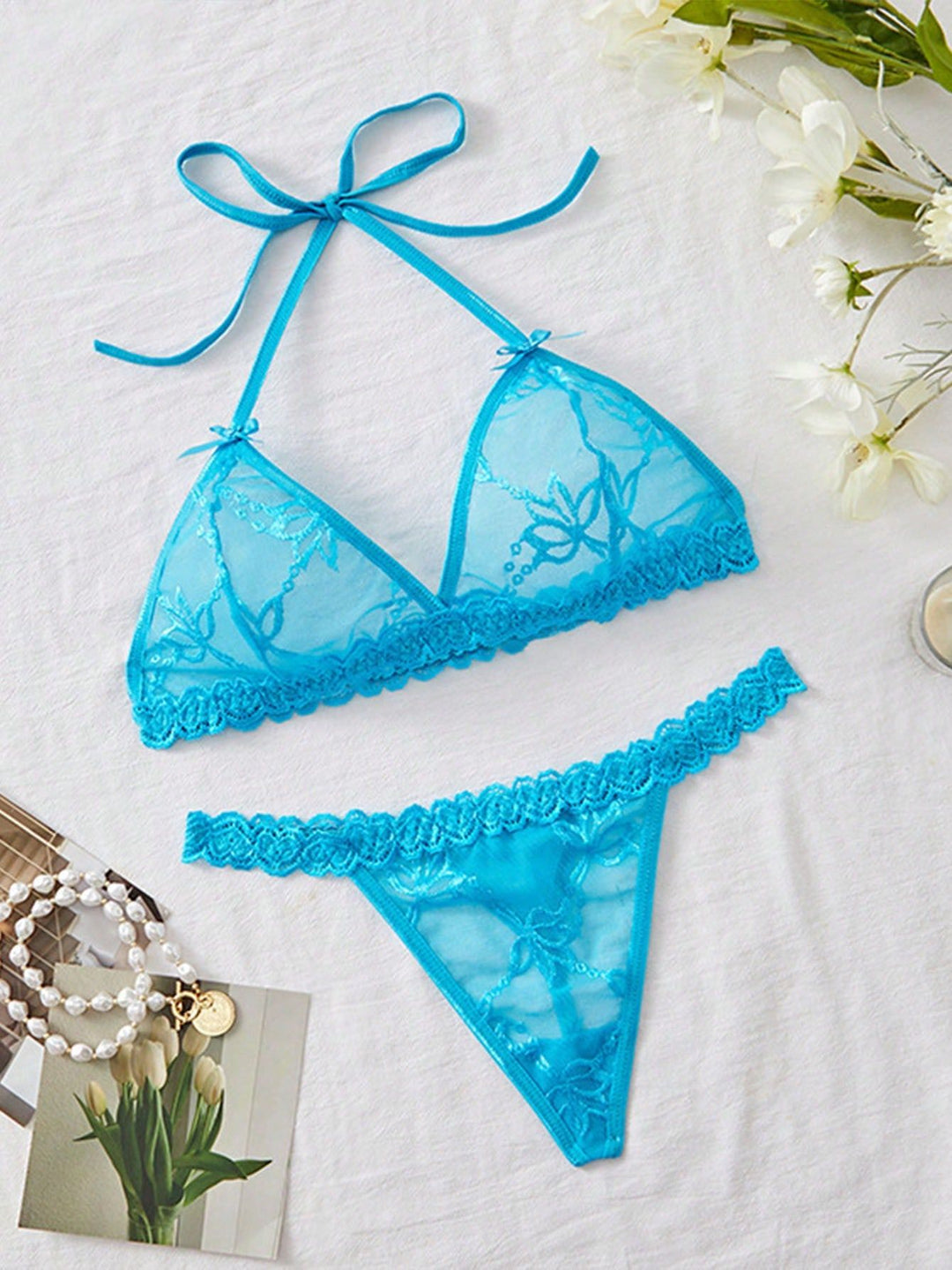 Personalized Erotic Passion Sheer Lace Intimates Set