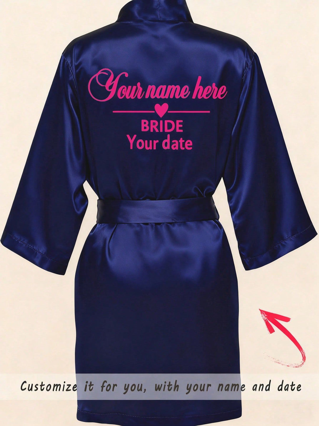 Custom Bride Satin Robe – Personalized Wedding Party Dressing Gown for Bridesmaid