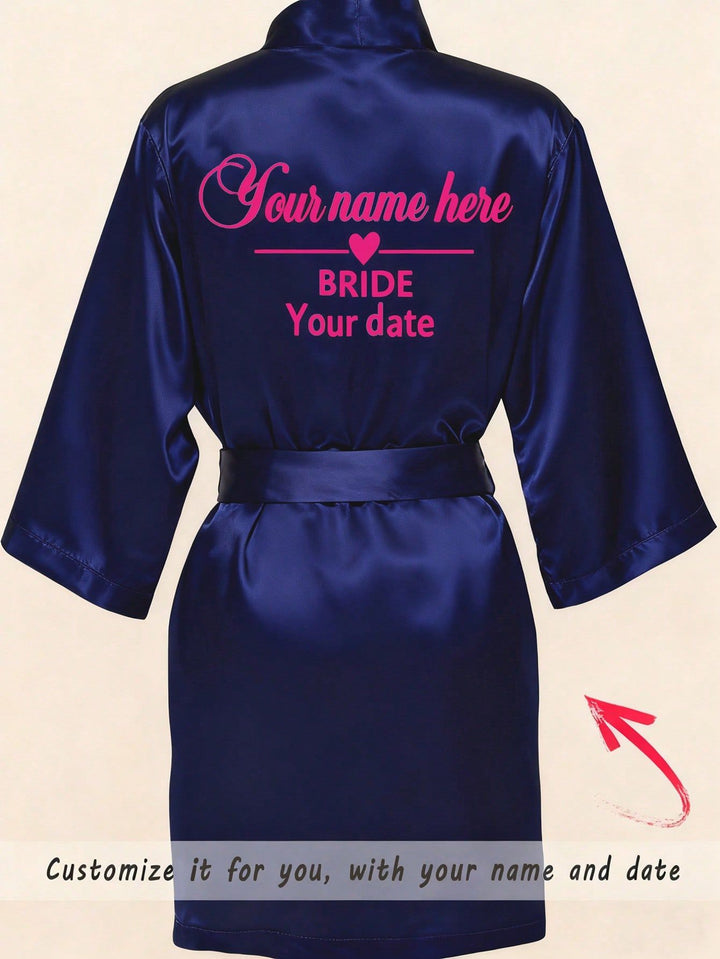 Custom Bride Satin Robe – Personalized Wedding Party Dressing Gown for Bridesmaid