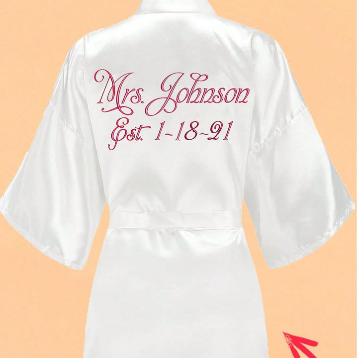 Customized Bride Satin Robe with Personalized Name & Wedding Date