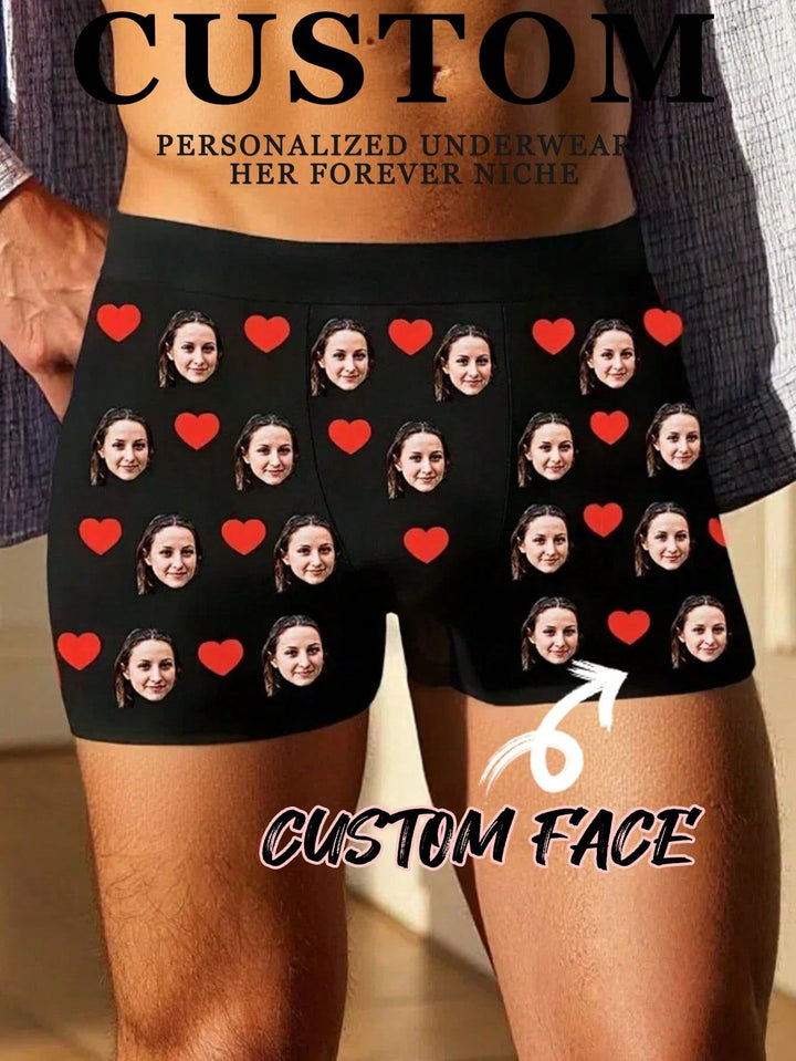 Custom Face Boxer Briefs for Men Personalized Photo Underwear Funny Gifts for Boyfriend Husband