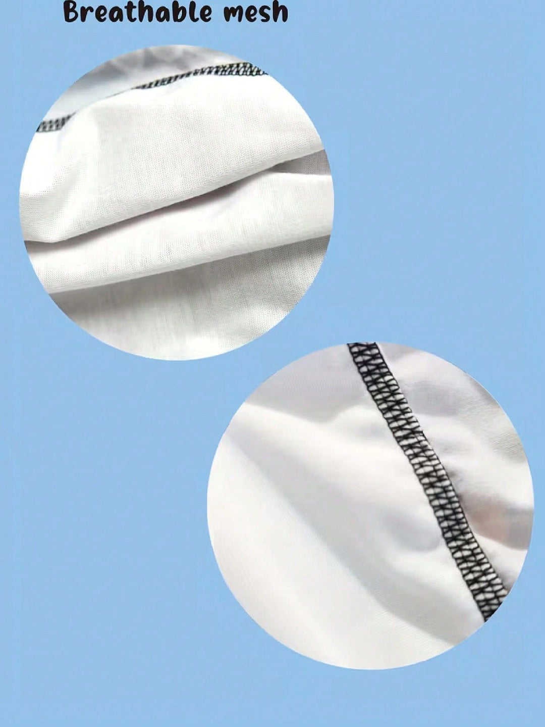 Close-up view of breathable mesh fabric and durable flatlock stitching on custom boxer briefs