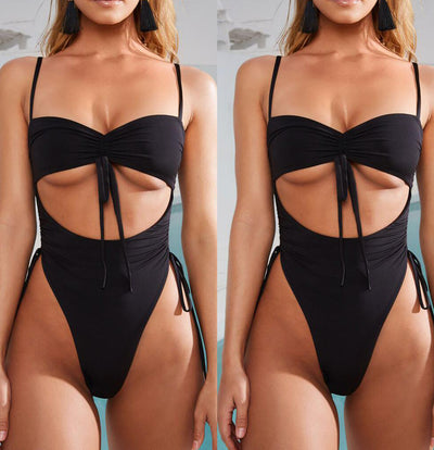 Cutout Plunging Cheeky One-Piece Swimsuit