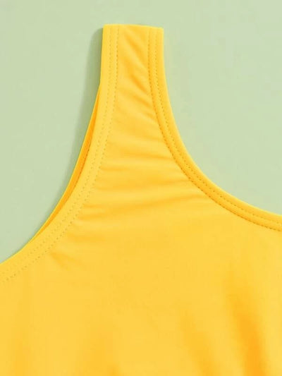 Girls Sunflower Print Bikini Swimsuit Set - 3 Pack