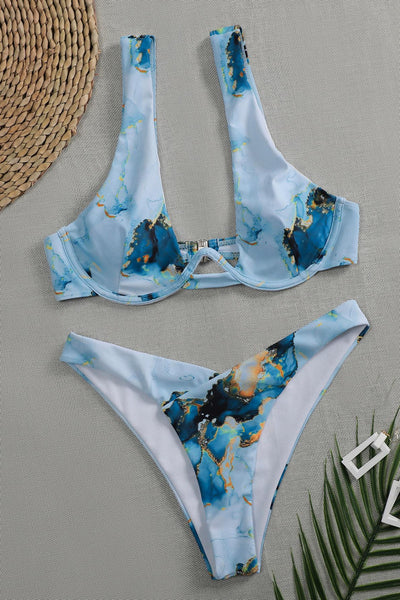 Mckenna Ink Painting Push Up Bikini 2 Pieces Swimsuit – BISSOMMER